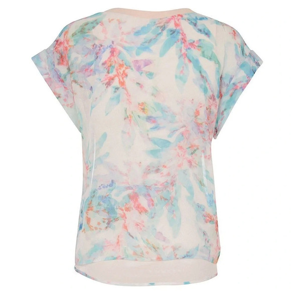 NWT Hugo Boss Orange Kaflowy Semi-Sheer Watercolor Shirt in Cream Size 4 - Picture 8 of 10